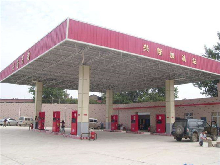 武穴加油站钢结构网架案例9